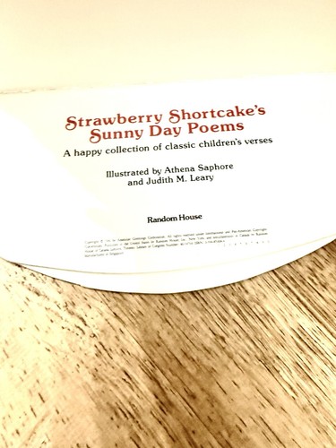 Vintage STRAWBERRY SHORTCAKE SUNNY DAY POEMS Childrens Book - photo 2