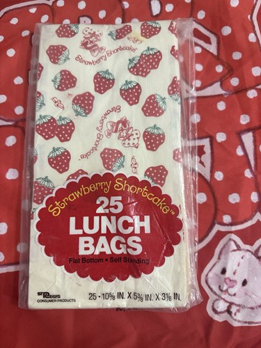 Vintage Strawberry Shortcake Lunch Bags 25ct Sealed 1980s St Reg