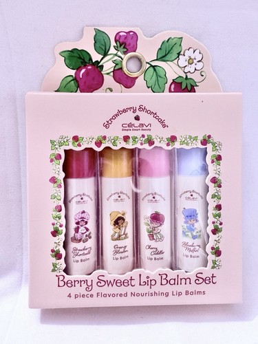 Strawberry Shortcake Berry Sweet Lip Balm Set 4pc Flavored Lip C