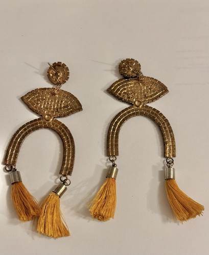 Evil Eye Crystal Rhinestone Arch Tassel Bohemian Earrings - photo 2
