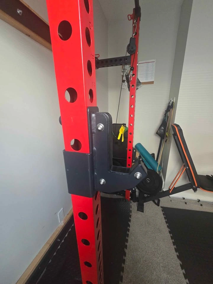 Red and black power rack for home gym - photo 2