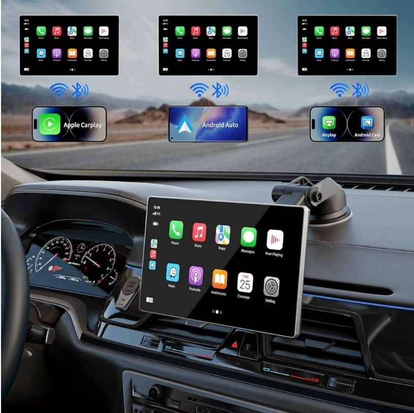 Portable Apple Carplay Screen for Car, 9" Wireless Carplay - photo 2