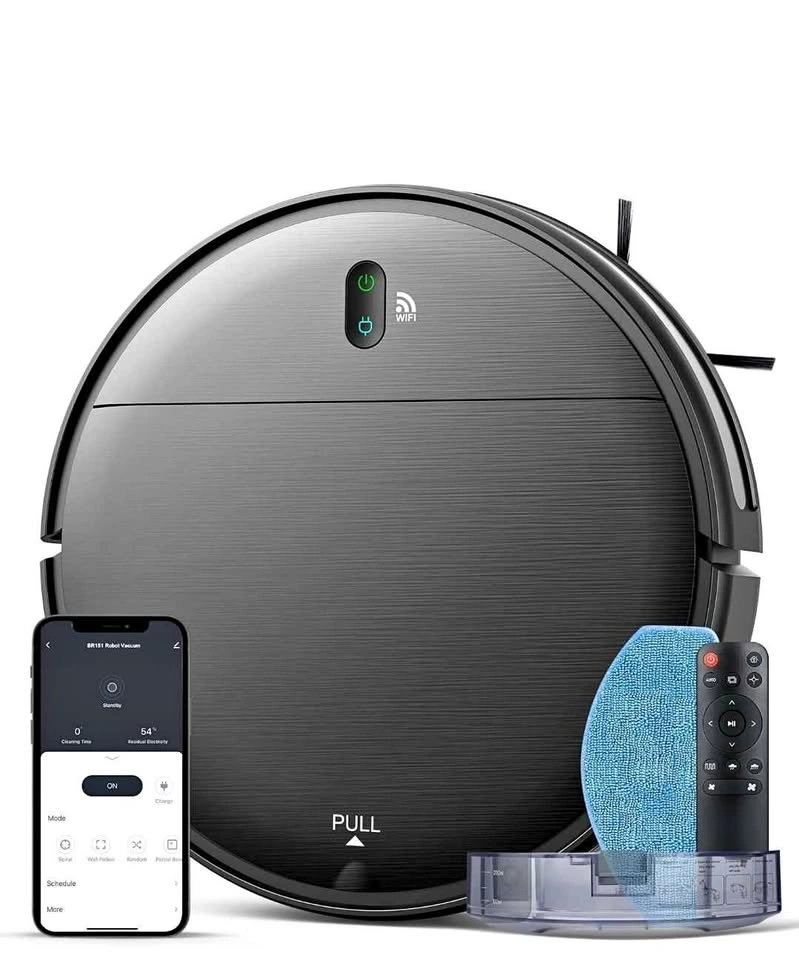 Robot Vacuum and Mop Combo, 2 in 1 Robot Pet Hair Vacuum with Sc