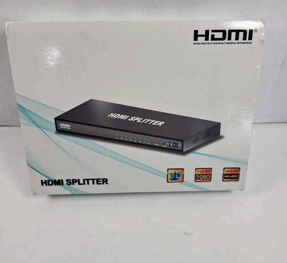 NOWBOTUCH 1x8 HDMI Splitter 8 Port 1 in 8 out HDMI Switch