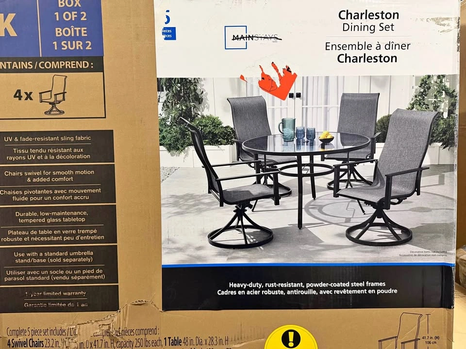 Mainstays Charleston 5-Piece Steel Outdoor Swivel Dining Set
