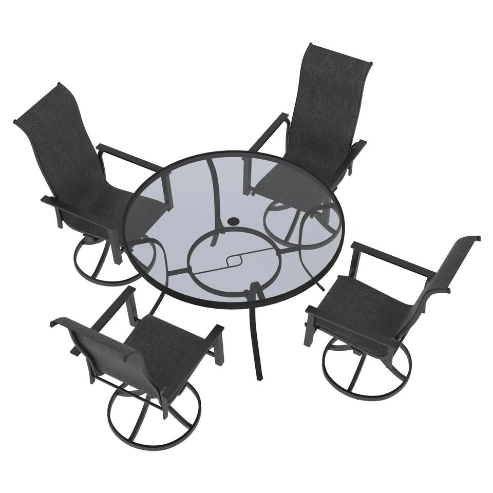 Mainstays Charleston 5-Piece Steel Outdoor Swivel Dining Set - photo 4