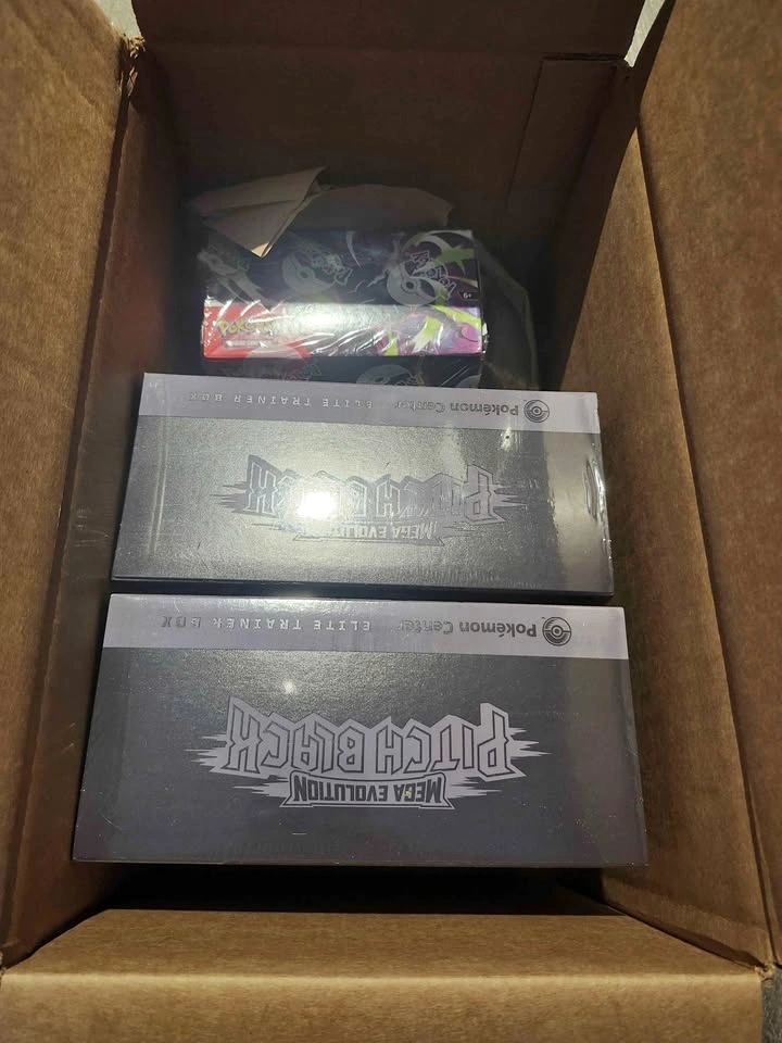 Pokemon Mega Evolution Pitch Black PKC ETBs and Booster Box