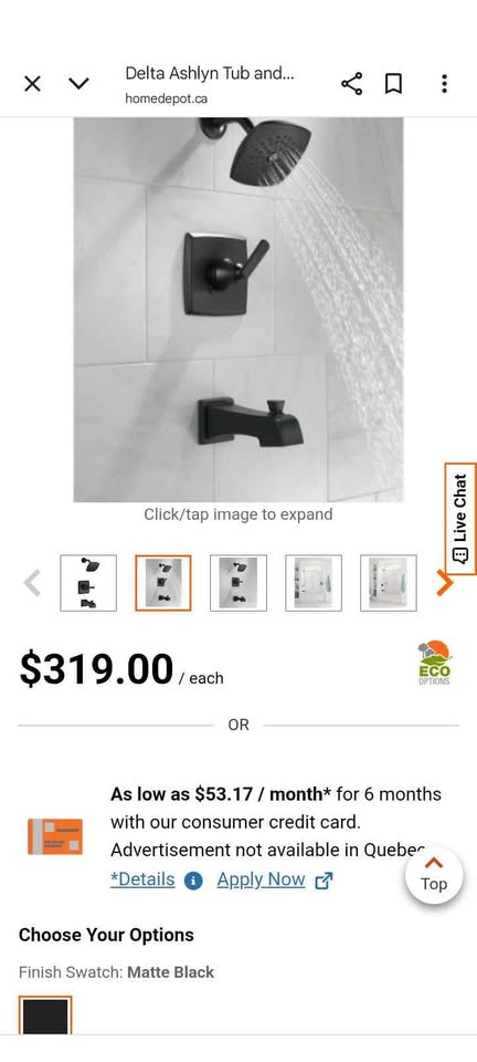 $220 off Delta Ashlyn Tub and Shower Trim Matte Black - photo 2
