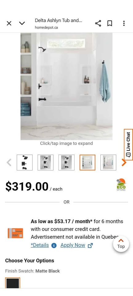 $220 off Delta Ashlyn Tub and Shower Trim Matte Black - photo 3