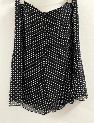 Express 100% Silk Skirt Size 6 NWOT Black Polka Dot