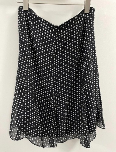 Express 100% Silk Skirt Size 6 NWOT Black Polka Dot - photo 4