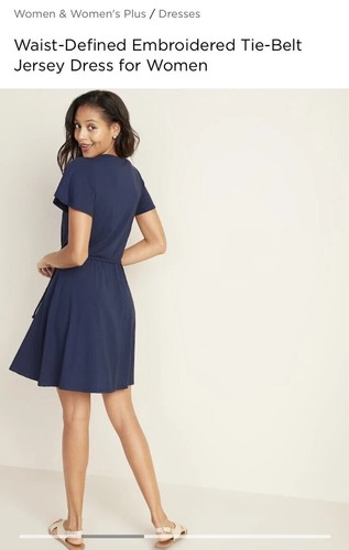 Old Navy Womens S Blue Embroidered V Neck Jersey Dress NWT - photo 5
