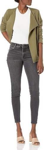 The Drop Caralyn Mirand Knit Moto Jacket Small NWT Olive - photo 3