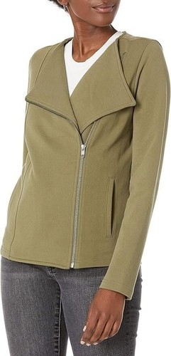 The Drop Caralyn Mirand Knit Moto Jacket Small NWT Olive - photo 4