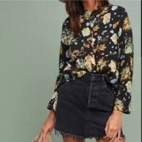 Maeve Anthropologie Woodland Critter Blouse 4 NWOT