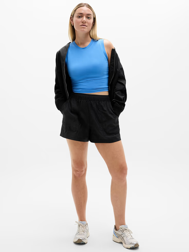 Athleta Lunar Sheen High Rise Shorts Medium M BNWT Black