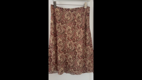 Ann Taylor 100% Silk Skirt Size 6 BNWT Brown Tan Paisley - photo 2