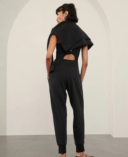 Athleta Coaster Luxe Waffle Jogger Medium Petite Black BNWT - photo 2