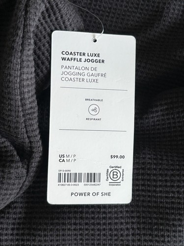 Athleta Coaster Luxe Waffle Jogger Medium Petite Black BNWT - photo 5