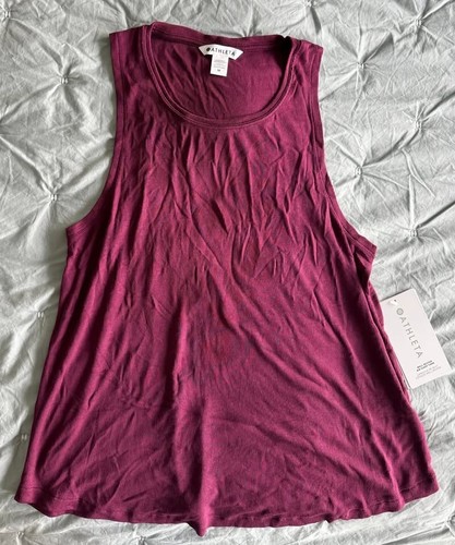 Athleta Womens M Burgundy Well Rested Rib Sleep Tank Top NWT - photo 2