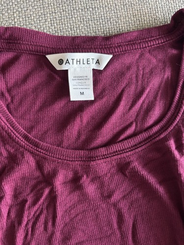 Athleta Womens M Burgundy Well Rested Rib Sleep Tank Top NWT - photo 3