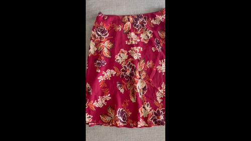 Ann Taylor Floral Skirt 8 Petite NWOT Burgundy - photo 2