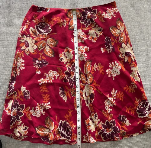 Ann Taylor Floral Skirt 8 Petite NWOT Burgundy - photo 5