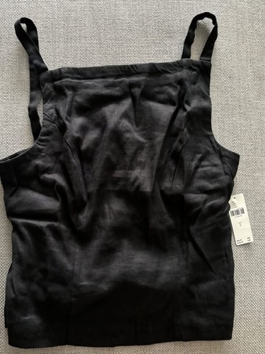 Maeve Anthropologie Linen Apron Tank Small BNWT Black - photo 5