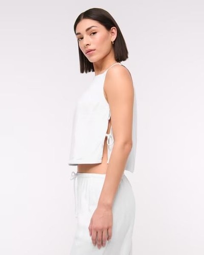 Abercrombie & Fitch Apron Linen Top Small White - photo 2