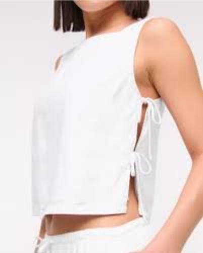 Abercrombie & Fitch Apron Linen Top Small White - photo 3