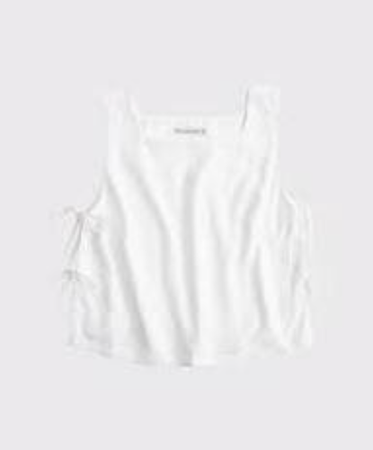 Abercrombie & Fitch Apron Linen Top Small White - photo 5