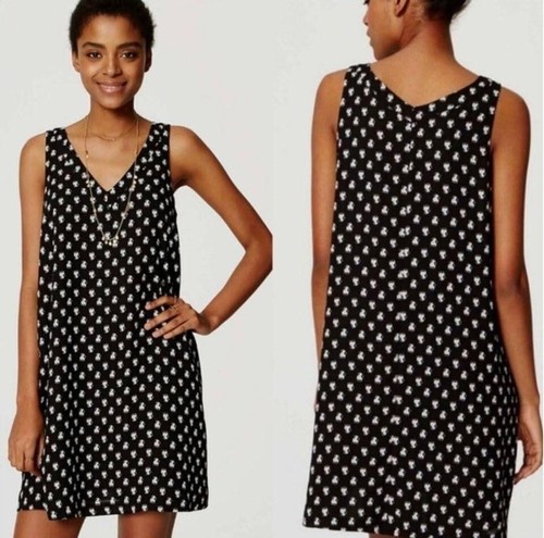 LOFT Ann Taylor Womens SP Navy Blue Floral Print Dress