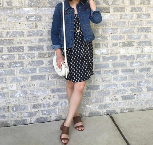 LOFT Ann Taylor Womens SP Navy Blue Floral Print Dress - photo 2