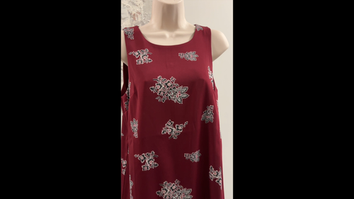 Ann Taylor Dress 6P Burgundy Red Floral Sleeveless A-Line NWT - photo 2