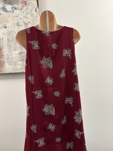 Ann Taylor Dress 6P Burgundy Red Floral Sleeveless A-Line NWT - photo 4