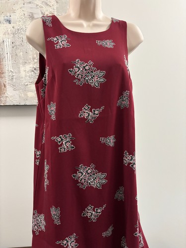 Ann Taylor Dress 6P Burgundy Red Floral Sleeveless A-Line NWT - photo 5