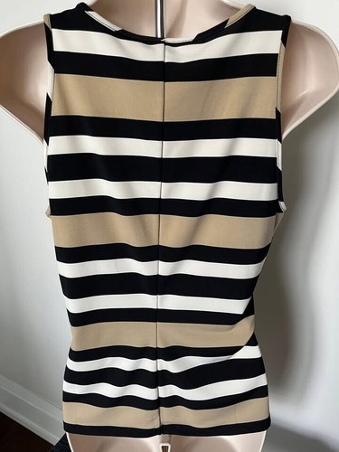 Banana Republic Womens SP Black Beige Striped Tank Top NEW - photo 3