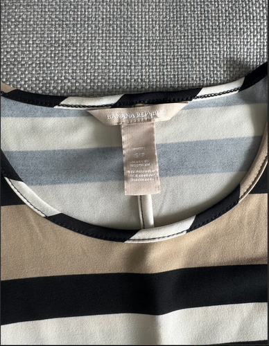 Banana Republic Womens SP Black Beige Striped Tank Top NEW - photo 5