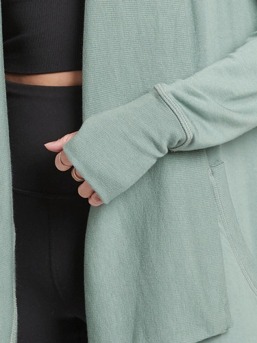 ATHLETA Minimalistic Grey Pockets Pranayama Wrap Cardigan SP - photo 4