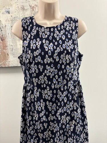 GAP Fit Flare Dress Size 6 Petite 6P BNWT Navy Blue White