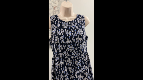 GAP Fit Flare Dress Size 6 Petite 6P BNWT Navy Blue White - photo 2