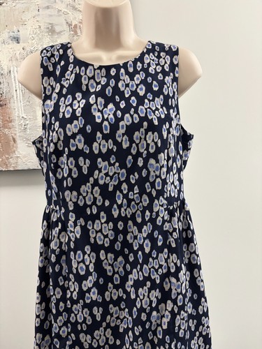 GAP Fit Flare Dress Size 6 Petite 6P BNWT Navy Blue White - photo 3