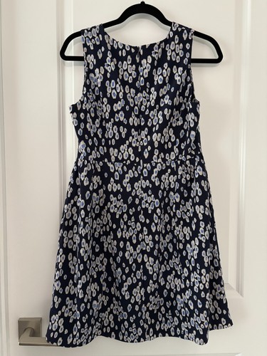 GAP Fit Flare Dress Size 6 Petite 6P BNWT Navy Blue White - photo 5
