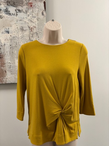 Ann Taylor Womens SP Mustard Yellow Twist Front Top NWT