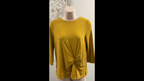 Ann Taylor Womens SP Mustard Yellow Twist Front Top NWT - photo 2