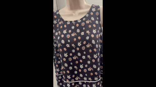 LOFT Floral Sleeveless Blouse SP Small Petite Gray Shell Top - photo 2
