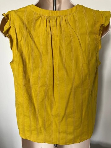 Banana Republic Womens SP Yellow Cotton Ruffle Sleeve Blouse - photo 5