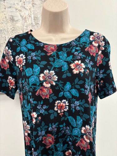LOFT Botanical Dress Small Petite SP BNWT Black Teal Blue Pink - photo 3