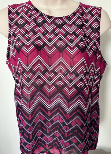 Banana Republic Womens XS Pink Geometric Chevron Sleeveless Top