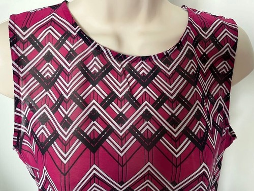 Banana Republic Womens XS Pink Geometric Chevron Sleeveless Top - photo 3